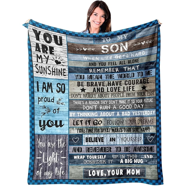 LHSHID to My Son Blanket Son Gifts from Mom Birthday Gifts for Son Gift for Valentines Day Christmas Graduation Fathers Day Mother to Son Gifts Throw Blankets Gifts for Adult Son 50x60in