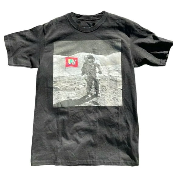 MTV Man on the Moon Men's Graphic Print T-Shirt Size Medium
