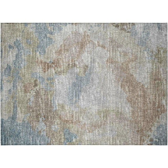 Addison Rugs Indoor/ Outdoor Accord Modern Polyester Washable Rug New 1'8" x 2'6" - Mocha Teal