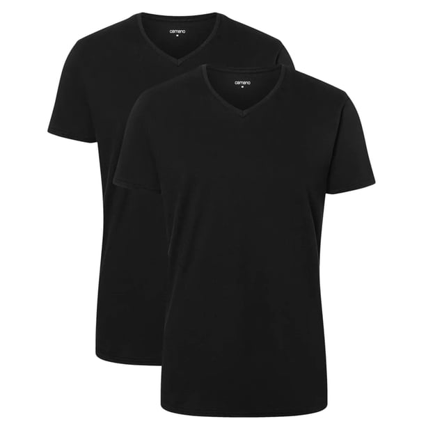 Camano Camiseta de los Hombres, 2-pack - Comfort BCI Cotton, Con cuello en V, de algodón Nergro 2XL (XX-Large)