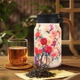 thumbnail image 6 of Qenwkxz 50.73 oz Insulated Teapot, White Vintage Floral Pattern Tea Pot with Infuser, Stainless Steel Thermal Teapot with Lid, Wooden Handle Thermal Carafe for Hot Drinks Coffee, 6 of 11