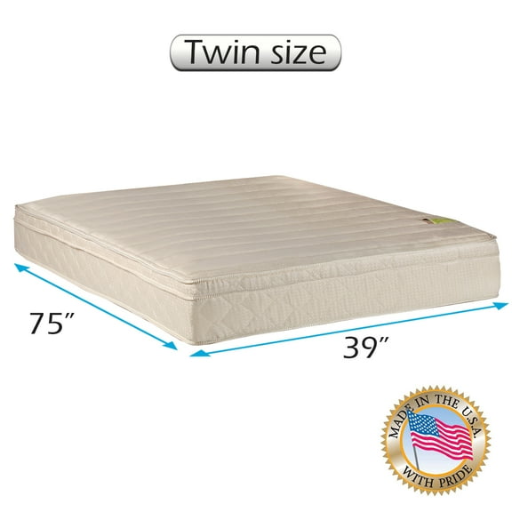 Comfort Pedic Extra Firm (Eurotop) PillowTop Mattress Only with Mattress Cover Protector Included - Fully Assembled, Innerspring coils, Longlasting Comfort by Dream Solutions USA (Twin 39"x75"x11")