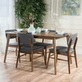 thumbnail image 2 of GDF Studio Beatrice Mid-Century Modern 5 Piece Dining Set, Charcoal and Natural Walnut, 2 of 12