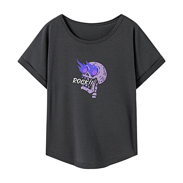 Camiseta de mujer de verano Activewear camisa de cuello redondo para desplazamientos playa regalo de señoras XL