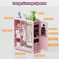 thumbnail image 6 of Tolead Kids Dress-Up Closet with Mirror & Jewelry Storage, Toddler Costume Organizer with Hanging Rod & Shelves, Pink Wardrobe for Girls’ Bedroom, 6 of 8