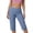 107#Blue, variant on Capri Leggings For Women Summer Casual High Waisted Knee Length Pant Workout Yoga Cropped Pants Khaki 2XL