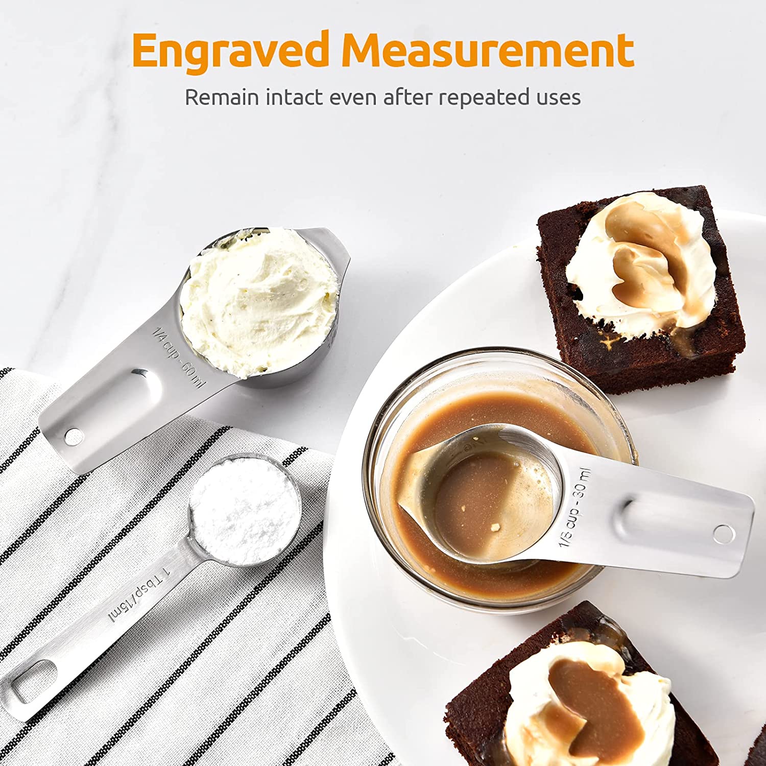 U-Taste 15-Piece Measuring Cups and Spoons Set, Stainless Steel photo 2