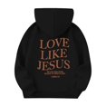 thumbnail image 4 of Grblisyd Girls Sweatshirt Kids 10-12 Long Sleeve Jesus Hoodie Jesus Loves You Casual Graphic Hoodie Drawstring Pullover Cute Kids Clothes Black 150, 4 of 4