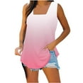 thumbnail image 1 of Timegard Plus Size Tank Tops for Women Square Neck Gradient Color Side Split Comfy Casual Sleeveless Top, 1 of 5