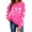 Hot Pink-3, variant on Women's Valentine's Crewneck Sweatshirt with Heart Print Long Sleeve Pullover for Romantic Celebrations Red-2 XS
