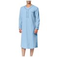 thumbnail image 1 of Men's Muslim Arabia Casual Long Sleeve Robe - Solid Pocket Loose Shirt for Daily - Chiffon Material & Embroidered Design, 1 of 5