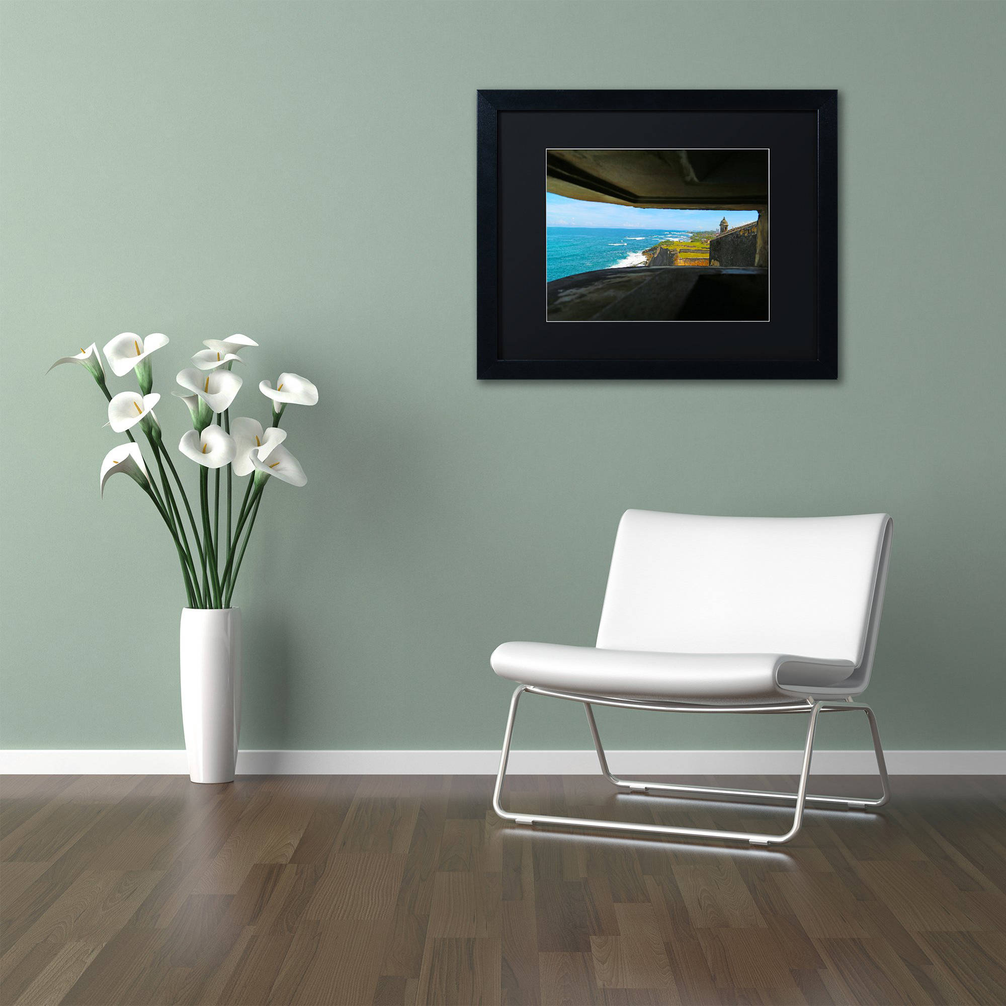 Trademark Fine Art "Castillo de San Felipe del Morro 9" Canvas Art by CATeyes, Black Matte, Black Frame