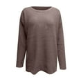 thumbnail image 6 of Herrnalise Women's Knitted Crop Tops Fashion Women Solid Color Long Sleeve Pullove Round Neck Shirt Sweater Tops Pullover Jumper Sweaters, 6 of 6