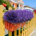 thumbnail image 5 of Zukuco 24 Bundles Artificial Lavender Flowers Outdoor UV Resistant Plastic Artificial Plants Fake Shrubs Flowers Greenery Bushes for Outdoor Garden Home Porch Box Decor(Purple), 5 of 7