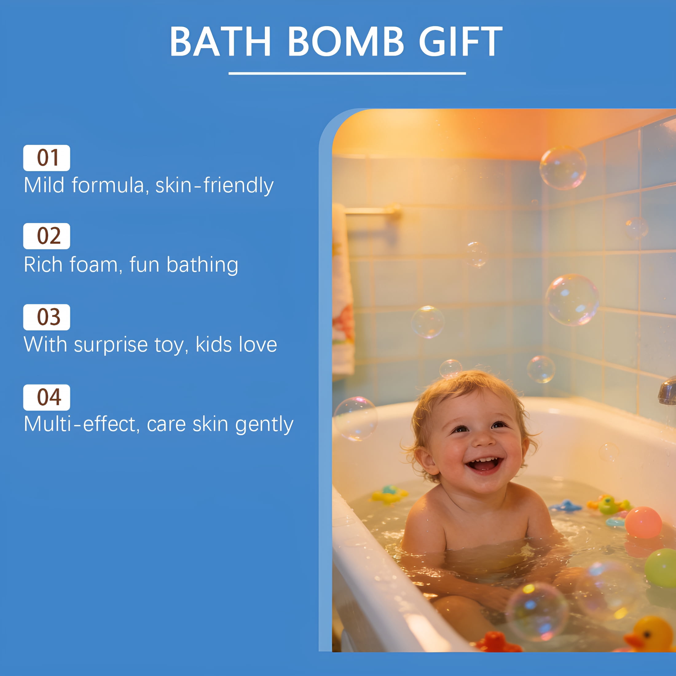 RAGUPEL Bath Bombs Gift for Kids 3+,Splashy Rainbow Hatching Bubbly Buddies,Natural Bubble Treasure Gift Set with Mega Bubbles&Surprise Inside 12 Pcs Toys,Easter Basket Stuffer