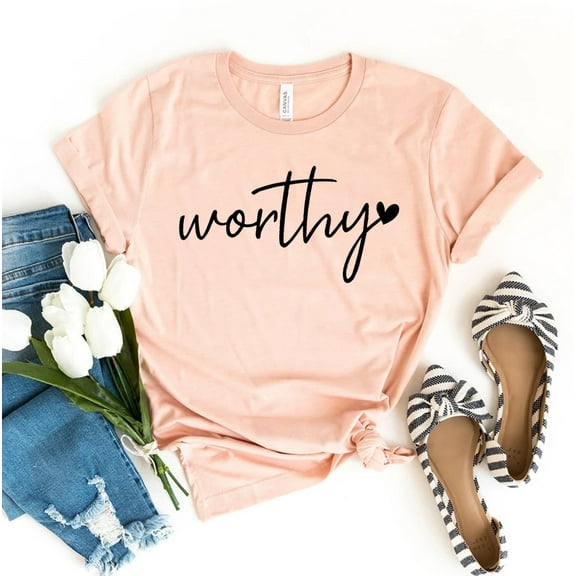 Worthy T-shirt Faith Shirt Christian Tee Prayer Top You Are Gift Positive Shirts Church Jesus Christ Women's Made Over Everything Cross Religious Blessed