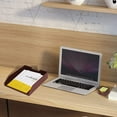 thumbnail image 6 of 6 Piece Office Supplies/Desk Organizer Set with Desktop Leather Writing Pad,File Paper Tray,Magazine folder Holder, Pen Cup,Sticky Note Holder,Letter Mail Sorter,Workspace Decor for Women Men Brown, 6 of 14