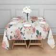 thumbnail image 3 of Pioneer Flower Floral Print Pattern Square Tablecloth,Waterproof Square Table Cover,Wipeable Spillproof Washable Table Cover for Home Kitchen Party Decor 52"x52"(132x132cm), 3 of 6