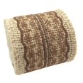 thumbnail image 2 of Rollo de cinta de arpillera para manualidades, cinta de lino con ribete de encaje para decoración de bodas, color café, 2 of 4
