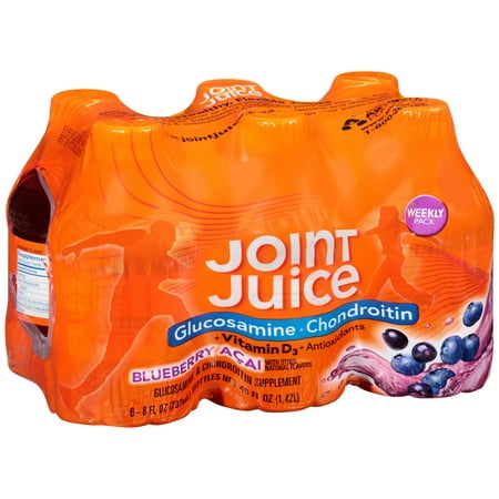 (2 pack) Joint Juice Glucosamine & Chondroitin Supplement, Blueberry Açai, 8 Fl Oz, 6 (Best Juice For Diabetics)