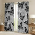 thumbnail image 2 of jejeloiu Chic Butterfly Curtains Pack of 2 (42x84 Each),Glitter Print Curtains Blackout,Dreamy Gray Black Bedroom Curtains For Girls,Microfiber Bedroom Decor, 2 of 6