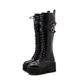 thumbnail image 4 of Botas de cuero con plataforma de otoño para mujer, botas de gran tamaño con suela gruesa y cordones a la moda Wmkox8yii sa1640, 4 of 9