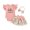 Pink, variant on Musuos Newborn Girl Skirt Set 3M 6M Ribbed Letter Print Short Sleeve Romper Floral Print Ruffles Skirts Headband 3Pcs Clothes Set