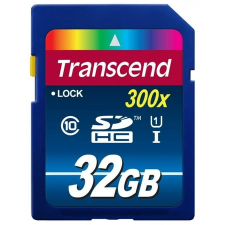 Transcend 32GB SDHC Class 10 UHS-1 Flash Memory Card Up to 45MB/s