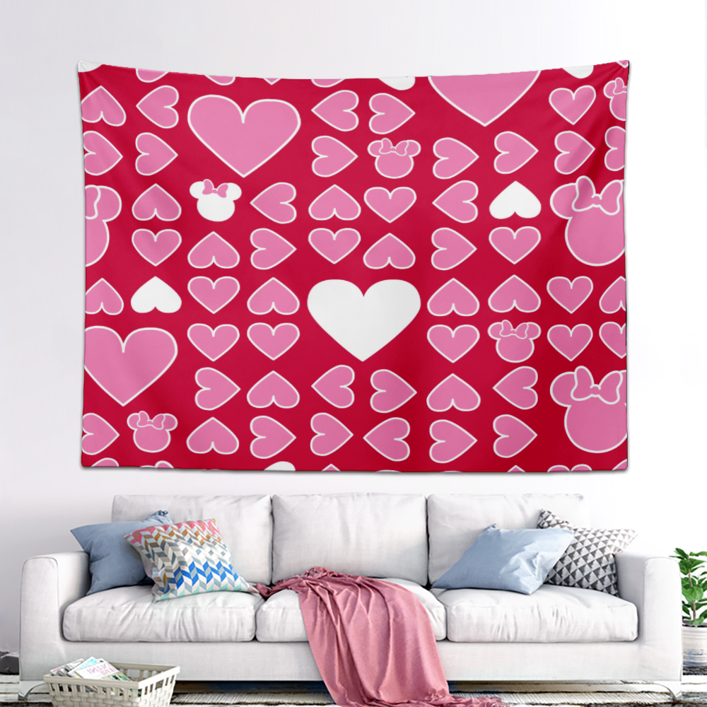 Bextsrack Valentine's Day Tapestry Love Print Wall Hanging Backdrop For