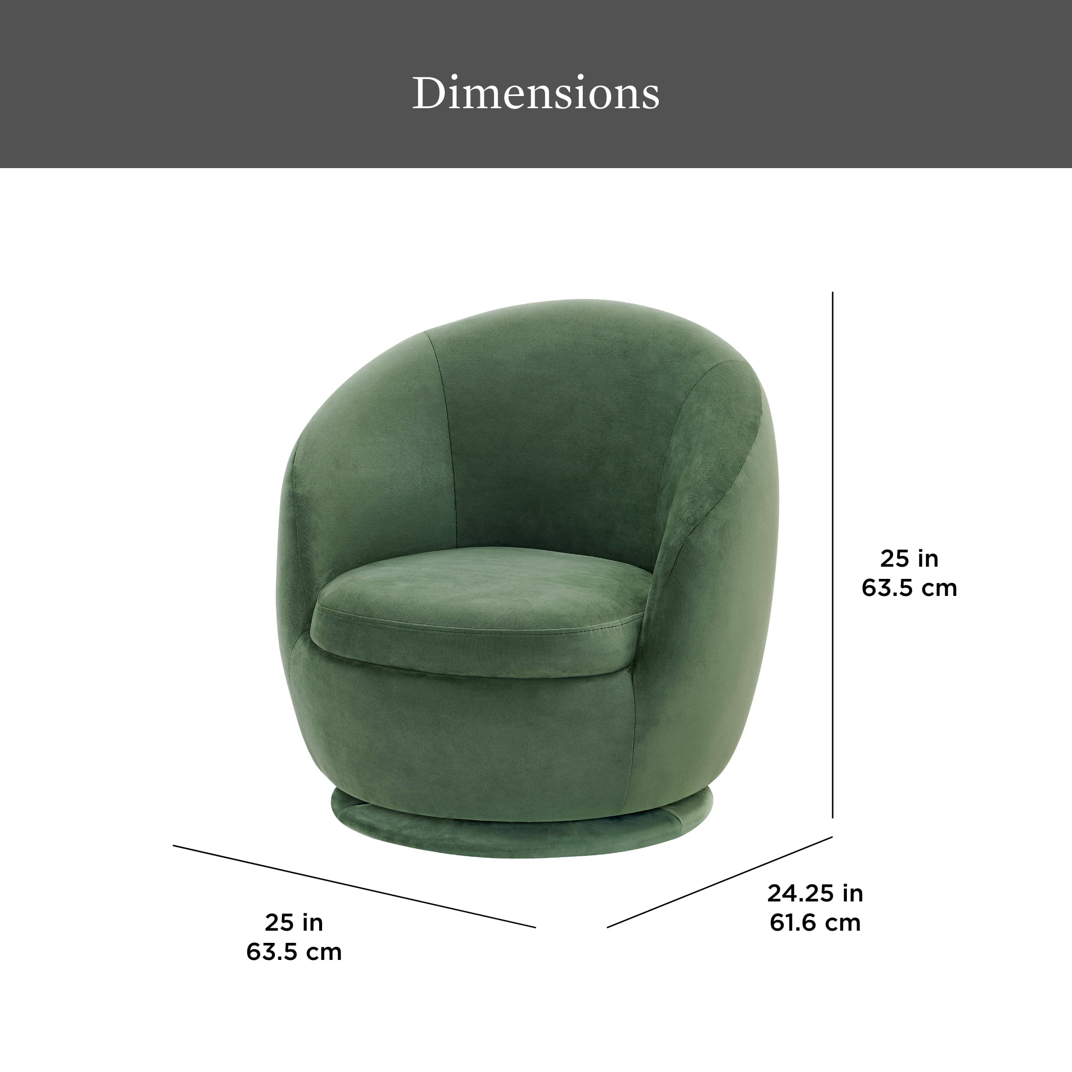 Better Homes & Gardens Mira Kids Swivel Chair, Olive Velvet