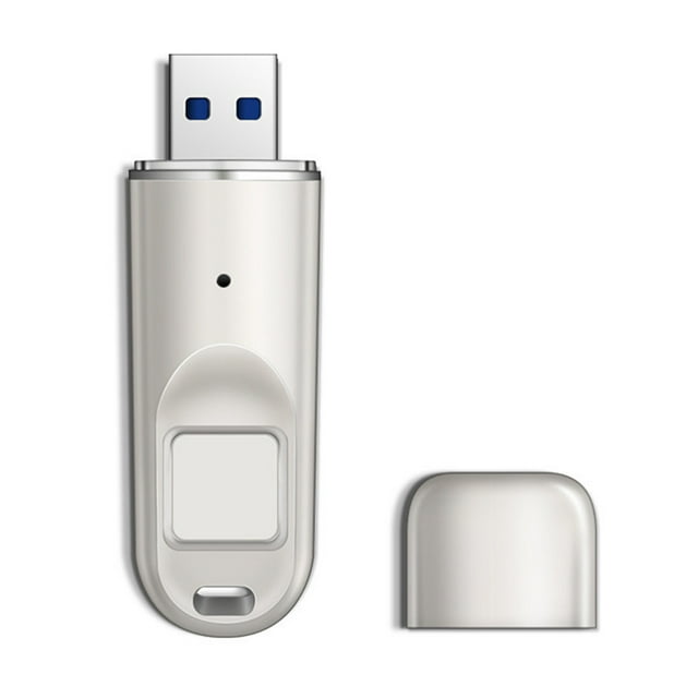 yeacher High-Speed USB 3.0 Fingerprint-Encrypted Flash Drive with AES 256-bit Security, Pearl Silver, 64GB Capacity