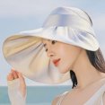 thumbnail image 4 of Women Sun Hat Rainbow Color UV Protection Elegant Face Protections Sweet Breathable Lightweight Sunscreen Wide Brim Beach Hat for Summer, 4 of 8