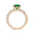 thumbnail image 2 of ANGARA Classic Round Lab Grown 1.75 Ct Emerald Crescent Engagement Ring for Women in 14K Rose Gold (Size-8mm) | May Birthstone, Birthday, Anniversary, Jewelry Gift for Women | Lab-Grown Emerald Ring, 2 of 8