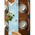 thumbnail image 2 of Ocean Coastal Table Runner Cotton Linen 36 Inch Holiday Dresser Scarves, Vintage Blue Watercolor Starfish Shell Tablerunner for Kitchen Coffee Dining Bedroom Living Room Dinner Scarf Décor 13''x36'', 2 of 9