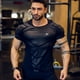 thumbnail image 2 of Camiseta de compresión de secado rápido para hombre, Camiseta corta ajustada para correr, deporte, gimnasio, Fitness, culturismo, entrenamiento, camisetas negras, ropa Tan Jianjun unisex, 2 of 2