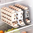 thumbnail image 2 of Grofry Fridge Egg Storage Box，Egg Holder，Four Tiers Automatic Rolling Large Capacity Space-Saving 30 Egg Organizer Refrigerator Side Door Egg Dispenser Egg Carton, 2 of 7