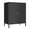 Black-1, variant on Small 2 Transparent Door Metal Storage Side Buffet Cabinet for Bed Room,Living Room,Entryway,Hallway,Home,Hotel,Office,Garage,Kitchen,1 Removable Shelf