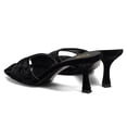 thumbnail image 4 of XYD Women Comfy Open Square Toe Slip On Mules Kitten Low Heel Backless Slides Sandals Daily Walking Dress Shoes Size 4.5 Black, 4 of 4