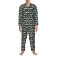 thumbnail image 3 of Fotbe UAE Travel1 1 Pijama de Hombre con Estampado de Manga Larga, Conjunto de 2 Piezas, Ropa de Dormir Suave y Cómoda con Bolsillos-XX-Large, 3 of 7