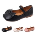 thumbnail image 4 of GiLiling Girls Mary Jane Flats, Square-Toe Bow Front Adjustable Strap, Soft Non-Slip Sole Flats Dressy Footwear for Parties Weddings (Black, 10.5-11 Years), 4 of 9
