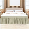 thumbnail image 2 of PiccoCasa Polyester Brushed Bed Skirt with Elastic Dust Ruffles 16" Drop, Full Khaki, 2 of 8