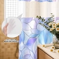thumbnail image 3 of No Hook Shower Curtain, Stained Glass Shower Curtains for Bathroom with See Through Top Window, Blue Purple Floral Geometric Waterproof & Washable Bath Curtain Narrow 54"x78", 3 of 9