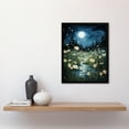 thumbnail image 2 of Moonlit Dancing Fireflies By Buttercup Brook Artwork Full Moon Night Moonlight Art Print Framed Poster Wall Decor 12x16 inch, 2 of 5