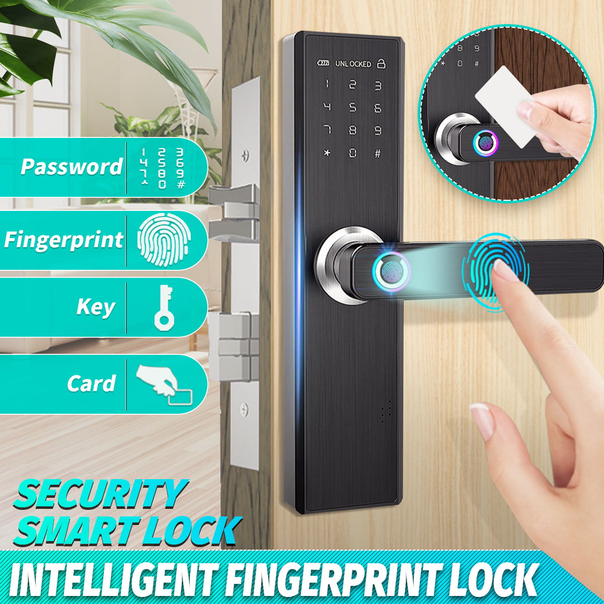 Smart Lock, Smart Electronic Door Lock Touch Screen Keypad Deadbolt