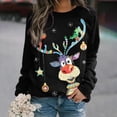 thumbnail image 2 of Suéter de Navidad para mujer, Jersey suelto de manga larga con cuello redondo, jerséis estampados, suéter cálido de punto feo, Tops de sudadera, Otoño e Invierno, 2 of 5