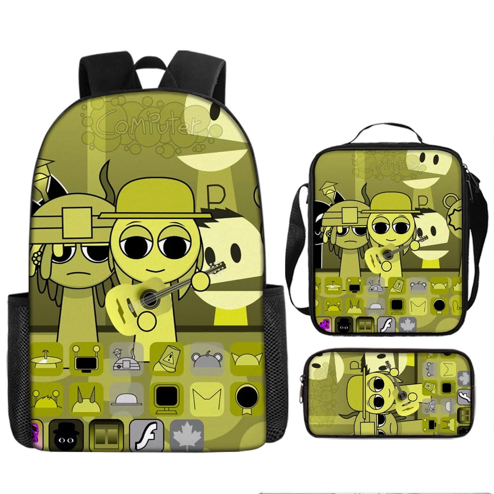 WovenWink Sprunky Backpacks, Sprunki Back Packs Pencil Bags Crossbody Bags Games Mochila Travel Back Packs, Best Gifts for Game Fans Birthday Graduation Theme Party