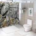 thumbnail image 7 of Orinice Elephant Pattern Mosaic Bathroom Decor Set with Hooks 100％ Polyester Home Bathtubs Shower Curtain Decoration Set 36x72, 7 of 7