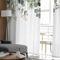 thumbnail image 4 of Christmas Sheer Curtains 84 Inches Long 2 Panels Set, Window Sheer Curtains for Living Room/Bedroom, Xmas Botanical Pinecone Eucalyptus Leaves Light Filtering Rod Pocket Curtain 52'' x 84'' x 2, 4 of 7