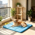 thumbnail image 5 of Pet Ice Pad Dog Mat, Waterproof Polyester Sleeping Pad, Non-Slip Breathable All Season Pet Bed Mat for Indoor Beds, Balconies and Living Spaces, Light Blue/Green, 5 of 5