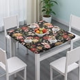 thumbnail image 3 of Pioneer Flower Floral Print Pattern Square Fitted Tablecloth with Elastic Edge,Square Table Cover,Washable Elastic Table Cover for Home Kitchen Party Decor 36"x36", 3 of 6